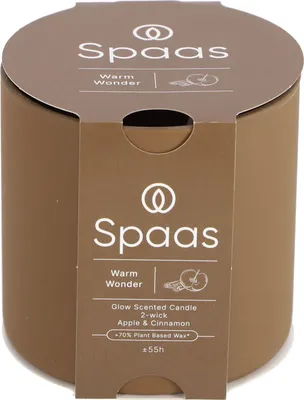 Produktbild von Spaas Duftkerze Glow 2-Docht Warm Wonder braun 55 Stunden Stimmungslicht