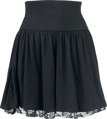 Produktbild von Rotterdamned Kurzer Rock Damen Floral Lace Skirt schwarz XL