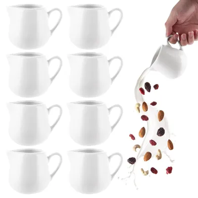Produktbild von Omgoods – Set aus 8 Porzellan-Milchkännchen, 240 ml Fassungsvermögen