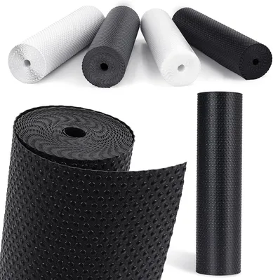 Produktbild von Küchenschubladenmatte 50cm x 610cm, rutschfest, BPA-frei EVA, wasserdicht, für Kühlschrank, schwarz