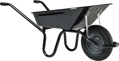 Image de Brouette Aktiv Premium 100 litres peinte Noire roue gonflée charge utile 150 kg - HAEMMERLIN - 305000006
