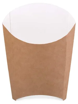 Produktbild von Verpackung von 200 Stück Kraftkarton Pommesboxen M