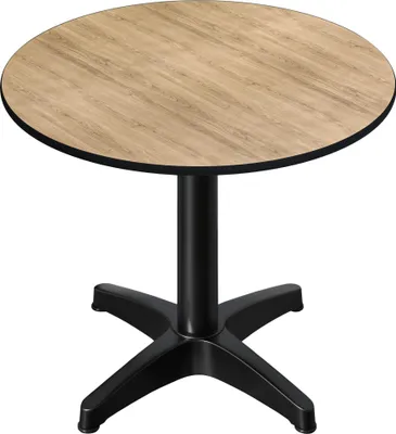 Produktbild von CPBL | HPL Bistro Tisch | Ø:H 70 x 78 cm | Eiche / Aluminium | Klappbar + Zusatzgewicht | Rund | Bistrotisch Gastro Tisch