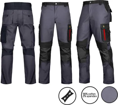Obrázek produktu pro ULTRATECH silné pohodlné pracovní kalhoty RIPSTOP STRETCH GREY 56
