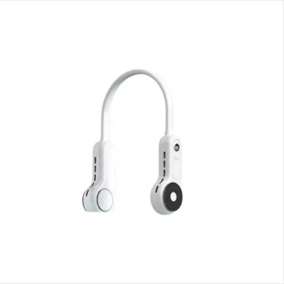 Produktbild von INF Faltbarer blattloser Nackenventilator ABS 19x6x26cm LED-Anzeige Akku Weiß