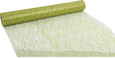 Zdjęcie produktu dla ORGANZA ZIELONA Z NADRUKIEM  BROKATOWYM 0,50 x 10 m