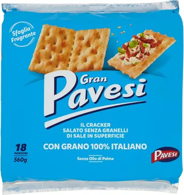 Produktbild von 3x Gran Pavesi non salati Crackers ungesalzen 560g kekse gebäck