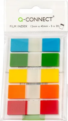 Produktbild von Záložky Q-CONNECT fóliové 12x43mm, 5x26 lístkov