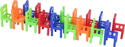 Produktbild von Plastikstuhlspielzeug, 18pcs/ Set Spielzeug bunt für intellektuelle Spielzeug Vorschule