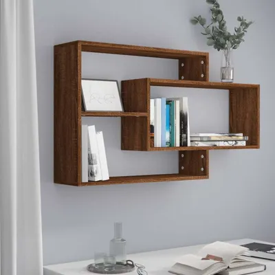 Obrázok produktu pre The Living Store nástenná polica hnedá dubový vzhľad 104x20x58,5 cm materiál na báze dreva