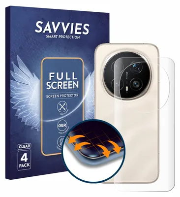 Produktbild von 4x Savvies Fullscreen Schutzfolie für Honor Magic 8 Pro (Rückseite) Displayschutz Folie Fullcover Klar Transparent