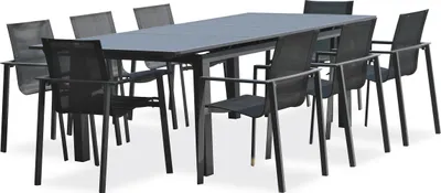 Image de Ensemble repas de jardin 8 places en aluminium