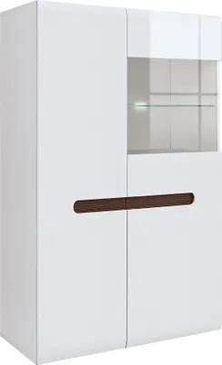 Produktbild von Geschirrschrank Darrel mit 2 Türen, Weiß, 145cm