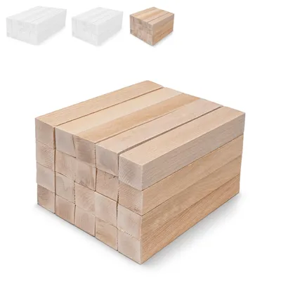 Productafbeelding van MOE UHANE 20 vierkante beukenhouten latten van onbehandeld hout, lengte 25 cm, doorsnede ca. 35–40 mm, voor DIY, houtbewerking en knutselwerk