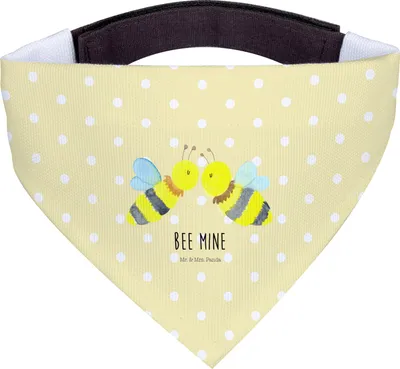 Produktbild von Mr. & Mrs. Panda Halstuch Biene Liebe - Gelb Pastell - Geschenk, Hunde, Hund, Hundehalstuch, Tuch, Dreieckstuch für