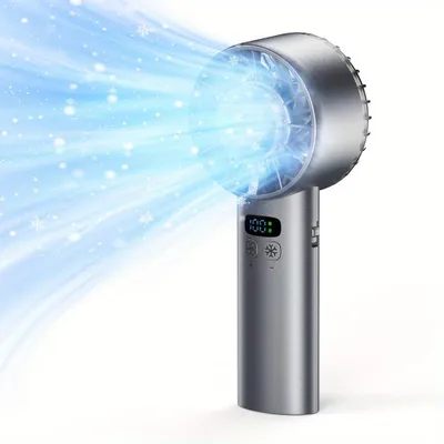 Produktbild von 5200mAh eisgekühlter Handventilator 3-in-1, 100-Stufen-LED-Display Luxus, tragbare Hand Ventilatoren für Zuhause/Büro/Reisen Schwarz