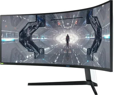 Produktbild von Samsung C49G94TSSR, 124,5 cm (49"), 5120 x 1440 Pixel, UltraWide Dual Quad HD, LED, 1 ms, Schwarz, Weiß