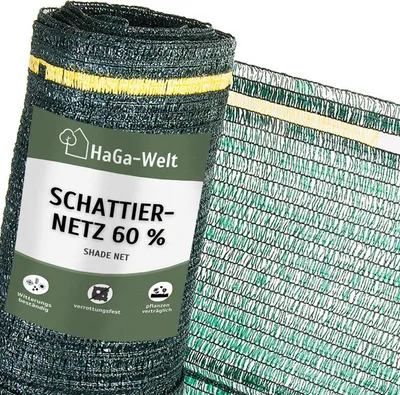 Produktbild von Schattiernetz – Sonnenschutz für Gewächshäuser und Pflanzen – 60% / 3 m / grün
