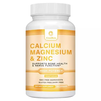 Produktbild von Calcium Magnesium & Zinc 1425mg (120 Kapseln) Nahrungsergänzungsmittel, Knochen, Muskeln, Gelenke, Nerven, Immunsystem