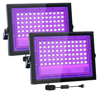 Obrázek produktu pro 2 kusy 50W UV LED reflektorů, vodotěsných (IP66) černých světel