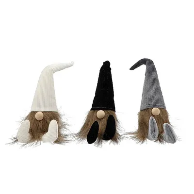 Immagine prodotto di Gnomo di Natale Cordoncino per gnomi di Natale 22 x 6 cm - nero, bianco e grigio - 3 pezzi