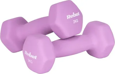 Immagine prodotto di Rebel RBA-2330-2 Manubri HEX in neoprene e ghisa 2×2 kg, rosa