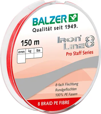 Produktbild von Balzer Angelschnur Iron Line 8 Pro Staff (rot, 150 m)