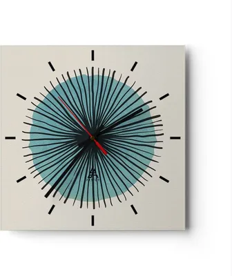 Produktbild von Wanduhr - Quadrat - Glasuhr - Auge Abstraktion Modern - 30x30cm - Schleichendes Uhrwerk - Lautlos - zum Aufhängen bereit - Dekoration Modern - Wanddekoration aus Glas - C3AC30x30-4224
