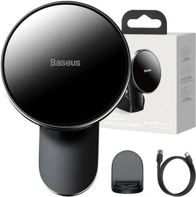 Produktbild von Baseus Autohalterung mit kabellosem Ladegert 15W (Schwarz)