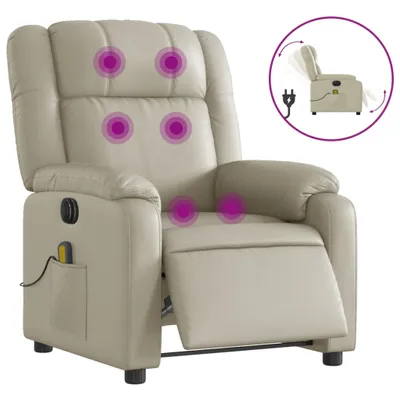 Produktbild von Massagesessel Elektrisch Creme Kunstleder