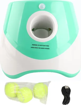 Image de Lanceur de balles pour chiens, Automatique, 3 modes, Rechargeable, Pour l'intérieur & l'extérieur, Vert