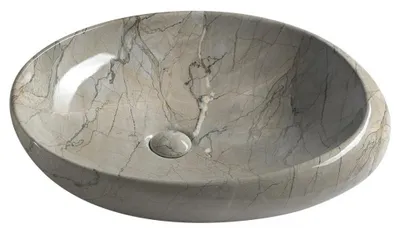 Zdjęcie produktu dla Sapho Dalma - Umywalka nablatowa, 680x440 mm, bez otworu na baterię, bez przelewu, grigio MM313
