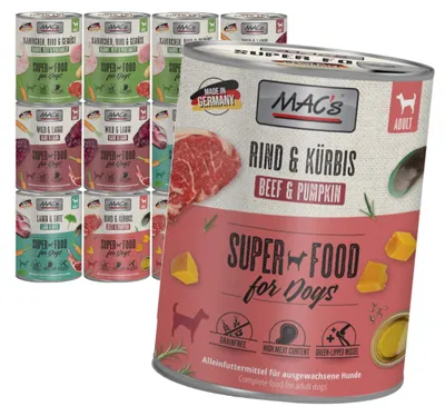Zdjęcie produktu dla MAC's Dog Mix Smaków 12x800g Bezzbożowa Mokra Karma Dla Psa