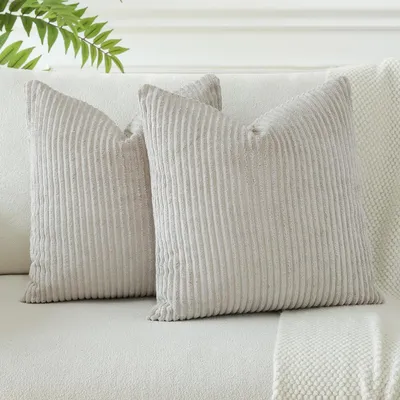 Immagine prodotto di Set di 2 federe per cuscini, 40x40 cm, color grigio tortora