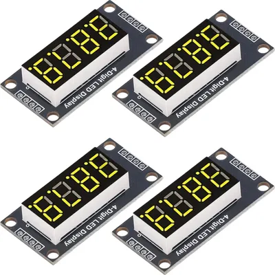 Image de 4 Sets Digital Tube Display Module LED 4 Digit 7 Segment 0.36in TM1637 Drive Chip Yellow MRA110C