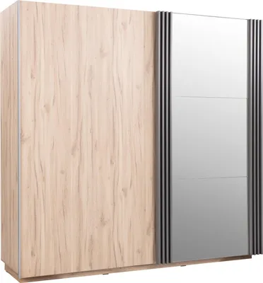 Produktbild von Kleiderschrank – Schiebetürenschrank – Kleiderschrank 2 türig – ALLMO System 15 – 215 cm – Sonoma Eiche – Moderner Schwebetürenschrank mit Spiegel