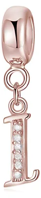 Productafbeelding van Lettervormige Charm Pearl van 925 Sterling Zilver - Geschikt voor Pandora Armbanden