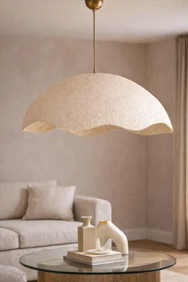 Produktbild von Opviq, Hochwertige Pendelleuchte, Metallkörper, Creme, Ø50 cm, 1 x E27, IP20