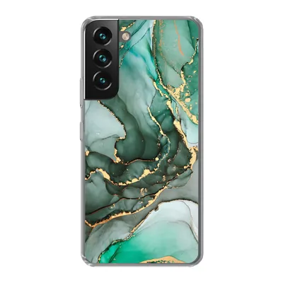 Produktbild von MuchoWow® Handyhülle Schutzhülle Hülle für Samsung Galaxy S22 Plus Gold - Marmor - Grün - Luxus - Marmoroptik - Grau Silikon Softcase Handy Hülle - Schutzabdeckung