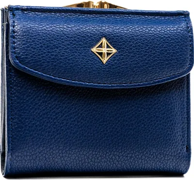 Immagine prodotto di Milano Design | Portafoglio piccolo, da donna, in pelle biologica, navy, 10,5x9,5 cm