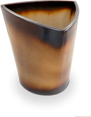 Immagine prodotto di KERAZO Vaso da fiori triangolare Trianglo 31x33cm resistente al gelo, stabile, colore: marrone fiammato