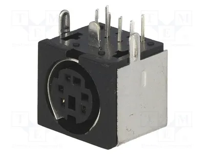 Immagine prodotto di 1 connettore schermato, connettore PIN: 6, mini-DIN femmina, per montaggio a traversa, codice prodotto: 4850.2610. Mini-DIN