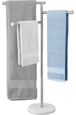 Produktbild von Handtuchhalter Stehend 3-Arm Schwenkbar Edelstahl 18/8 Marmor Gebürstet 1000mm