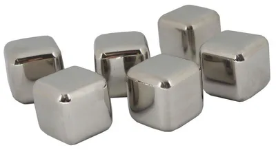 Produktbild von 6 Edelstahl Eiswürfel Kühlsteine 6Stück wiederverwendbar Whisky Ice-Cubes Set