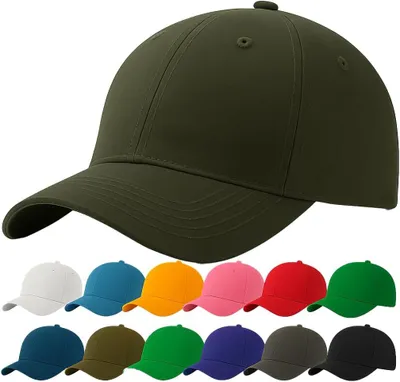 Obrázok produktu pre Baseballová čiapka čierna, nastaviteľná 54–60 cm, 100% bavlna, priedušná, pre šport a dovolenku