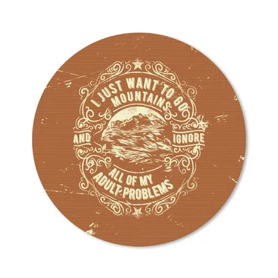 Produktbild von MuchoWow® Mauspad Mousepad Jahrgang - Berg - Text 20x20 cm - Mousepads - Maus Mat - Pad - Mausunterlage - Schreibtischmatte