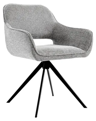 Image de Chaise de salle à manger pivotante, confortable, de couleur gris foncé