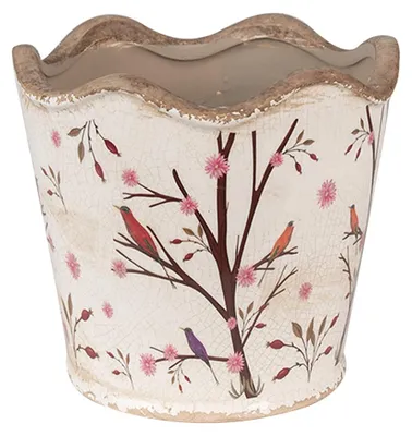 Produktbild von Clayre & Eef Blumentopf Ø 16x15 cm Beige Braun Keramik Zweigen