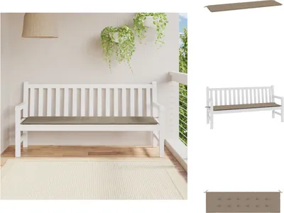 Obrázok produktu pre vidaXL Vankúš na záhradnú lavicu Taupe 180x50x3 cm Oxfordská tkanina - Vankúš na sedenie
