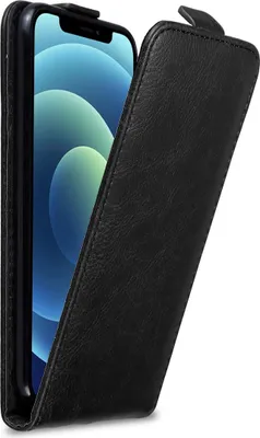 Produktbild von Cadorabo Hülle für Apple iPhone 12 / 12 PRO Schutz Hülle in Schwarz Flip Etui Handyhülle Case Cover